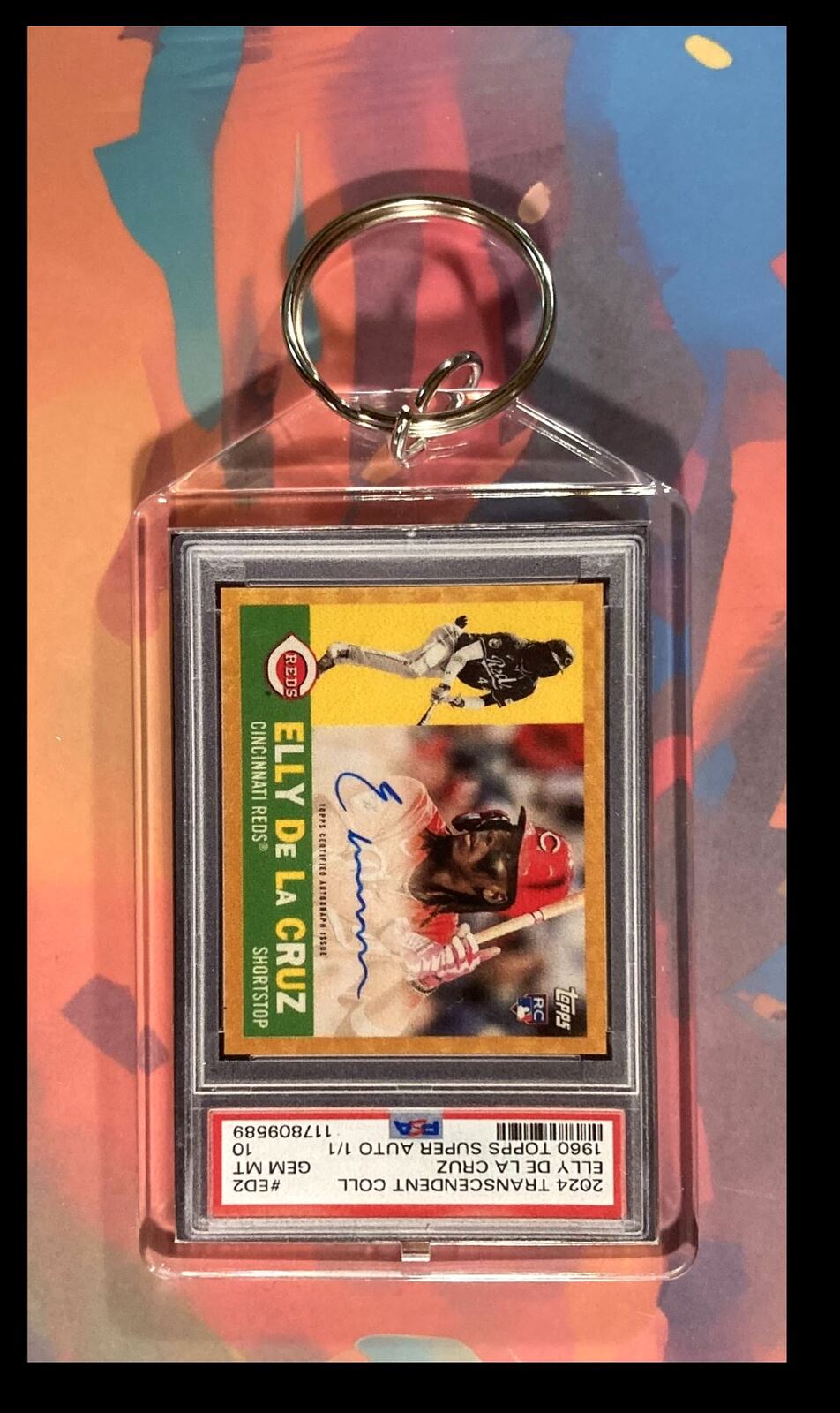 3163 Elly De La Cruz 2024 Transcendent Superfractor Keychain-Gift BBL KYC