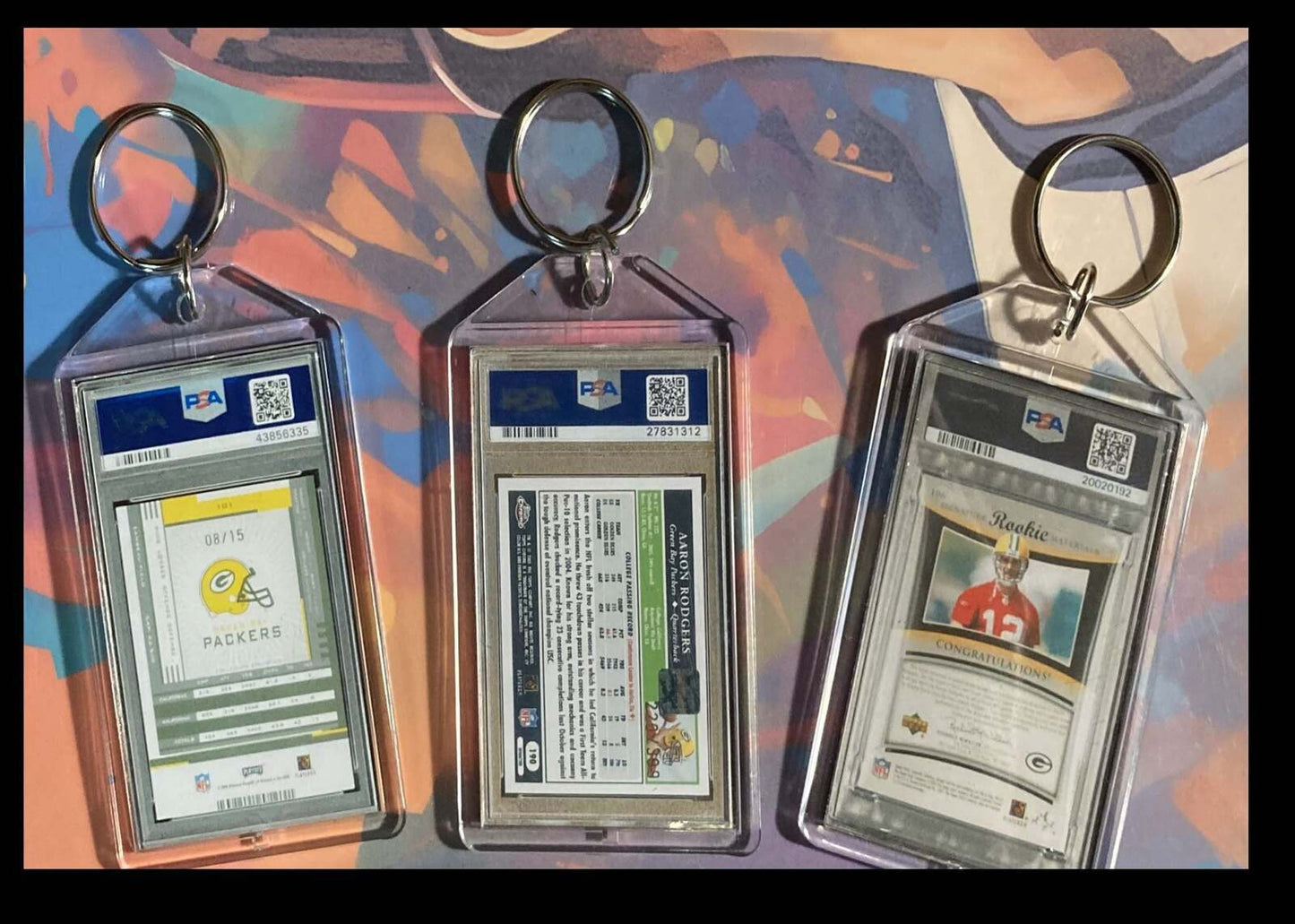 3258 Aaron Rodgers 3 Pack Bundle  Keychains FBL