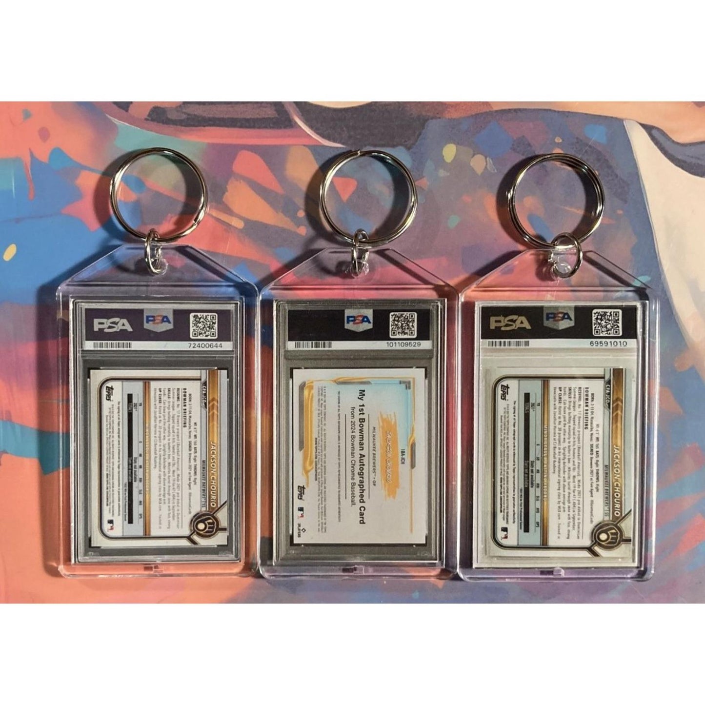 0195B Jackson Chourio 3 Pack Bundle - 3 Different Custom Novelty Keychains -Gift