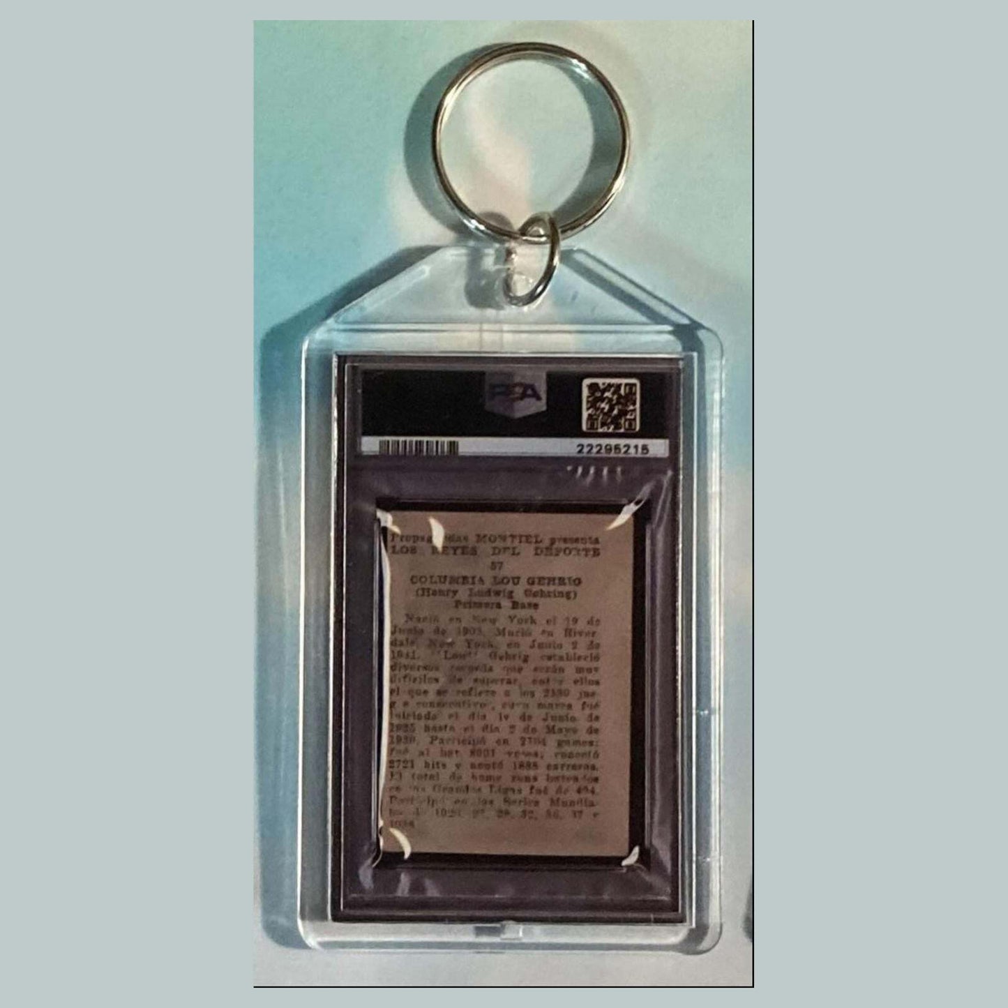 3625 Lou Gehrig 1946 Propagandas Mont. Custom Hand Made Keychain BBL KYC