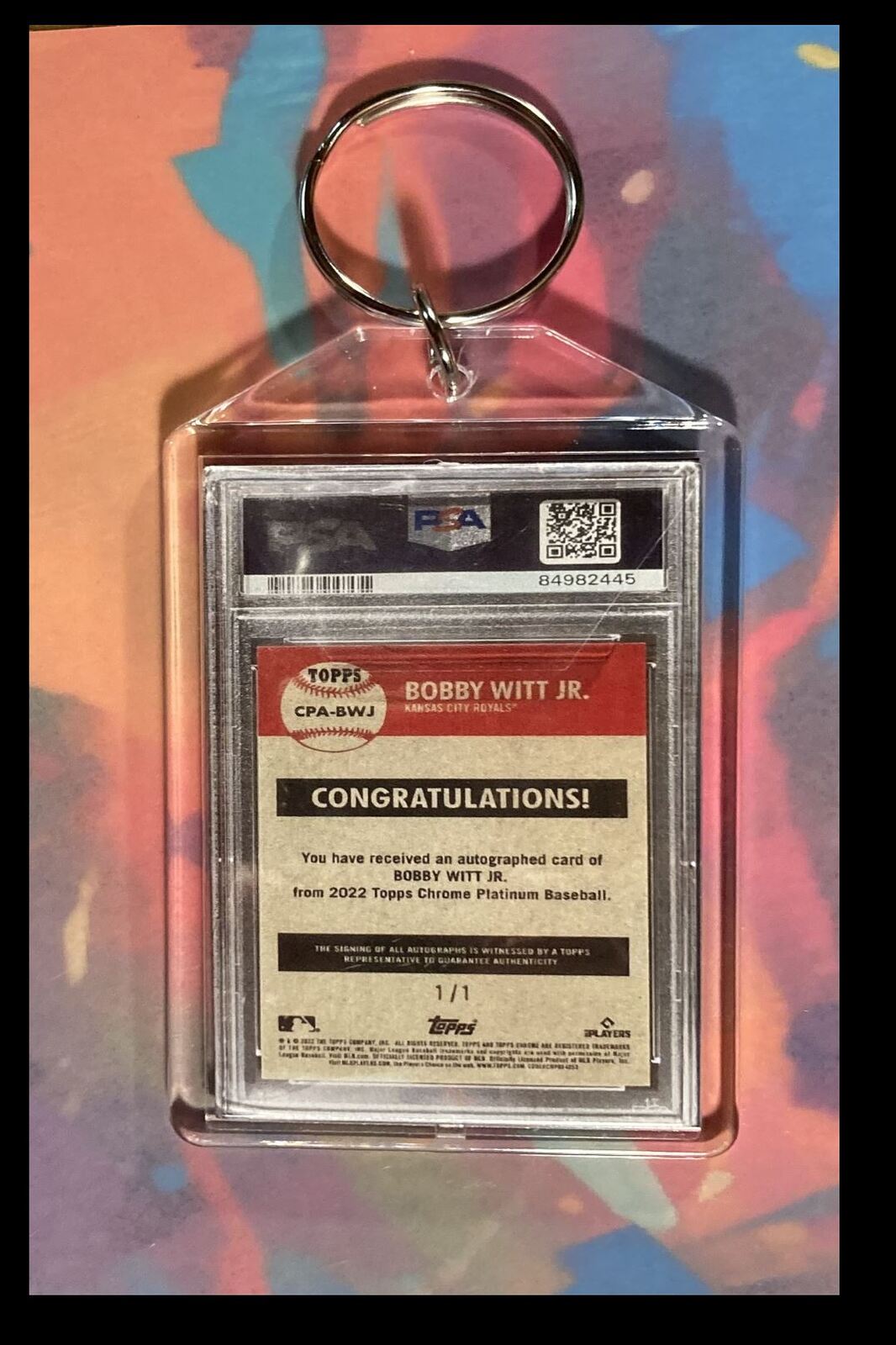 3000 Boy Witt Jr 2022 Topps Plat Annv SuperFractor Auto Keychain KYC BBL