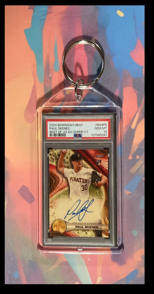 3053 Paul Skenes 2024 Bowman's Best SuperFractor Auto Custom Keychain BBL KYC