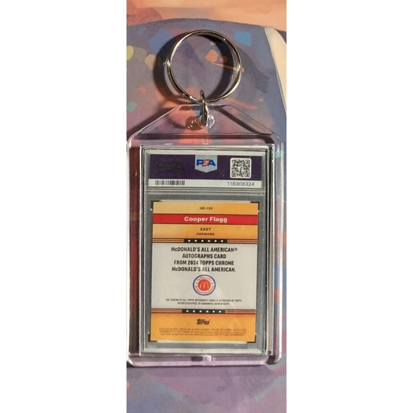 0120 Cooper Flagg 2024 McDonald's Chrome All American Auto SuperFractor Keychain