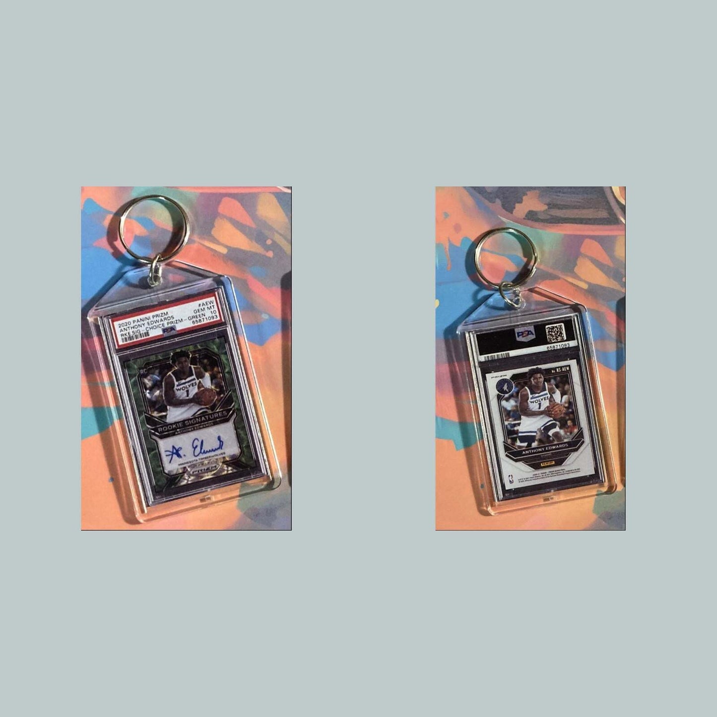 3563 Anthony Edwards 2020 Panini Prizm RC Signatures Auto Keychain BKL KYC