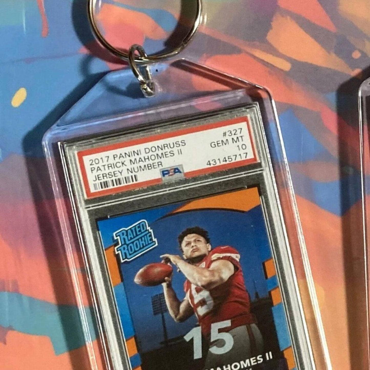 0288	Patrick Mahomes 2017 Panini Donruss Rated Rookie Custom Made Keychain
