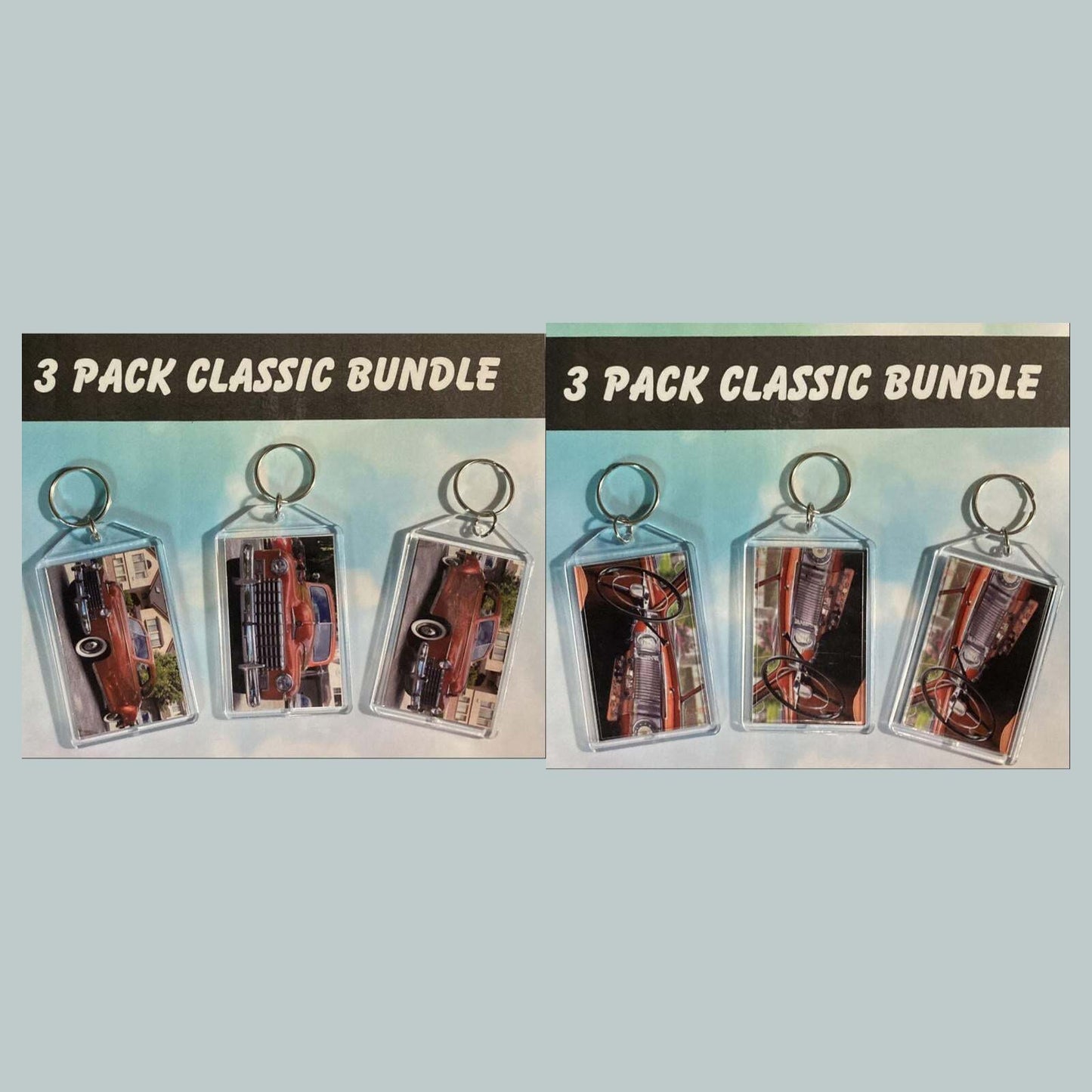 3567B Threefer Bundle 1946 Dodge D24 Club Coupe Acrylic Keychain | Vintage MSC KYC