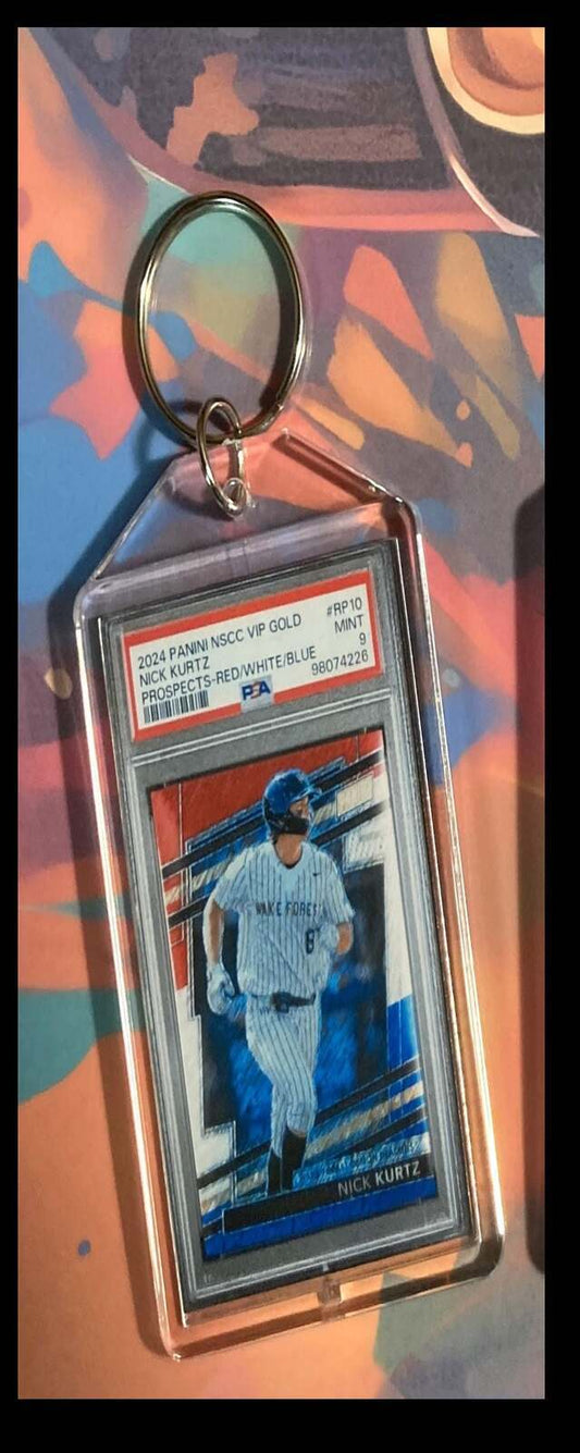 3212 Nick Kurtz 2024 Panini VIP Gold RWB Custom Made Keychain-Great Gift BBL KYC