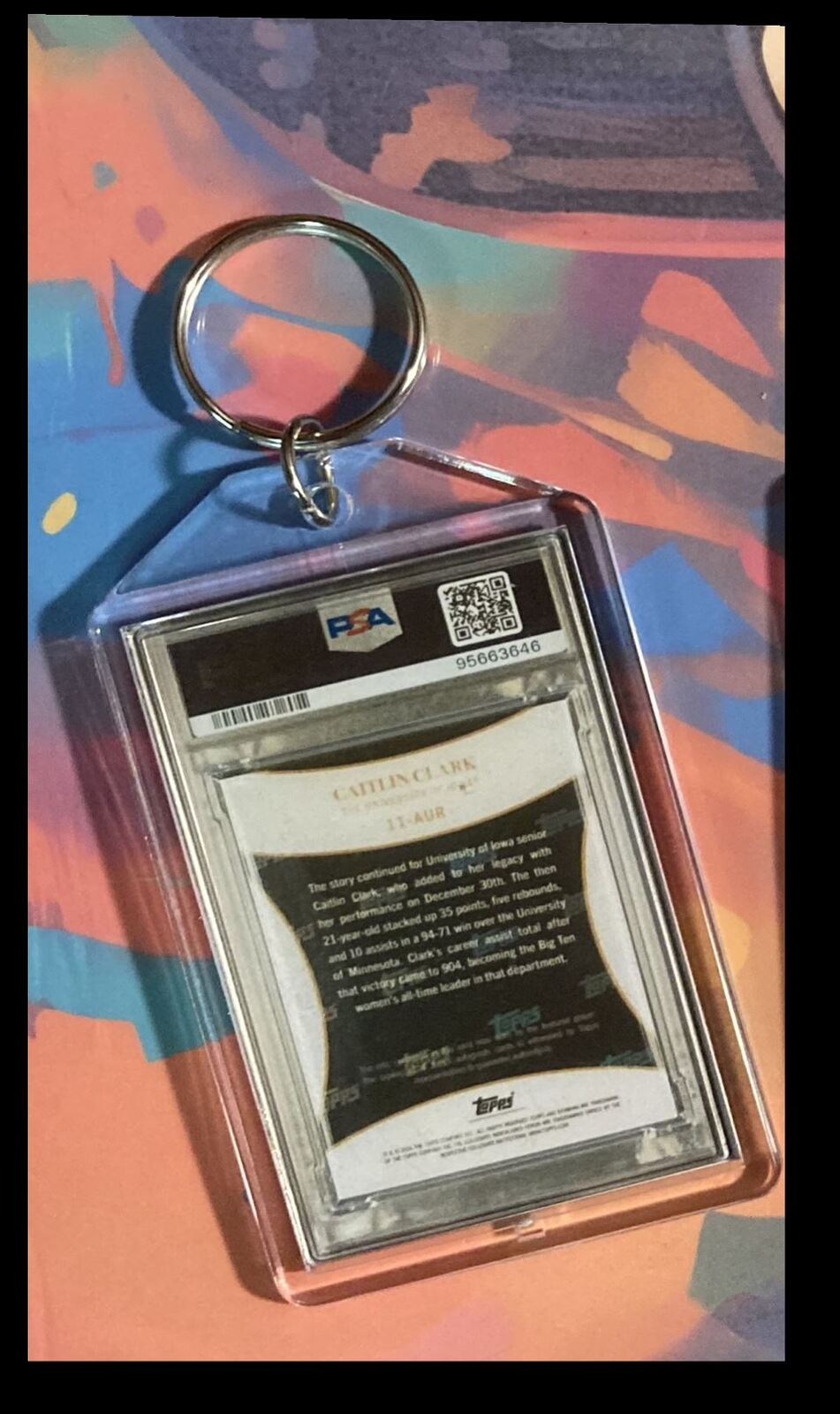 2974 Caitlin Clark 2024 Bowman U Collegiate Campaign Auto Keychain BKL KYC