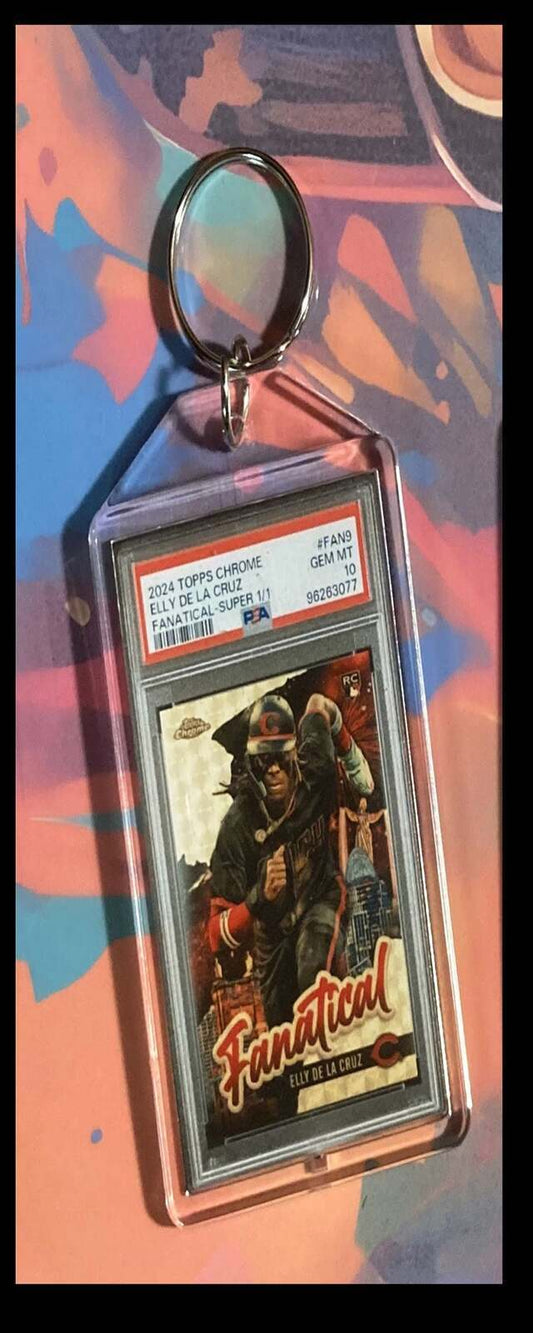 3221 Elly De La Cruz 2024 Topps Chrome Fanatical Superfractor Custom Keychain BBL KYC