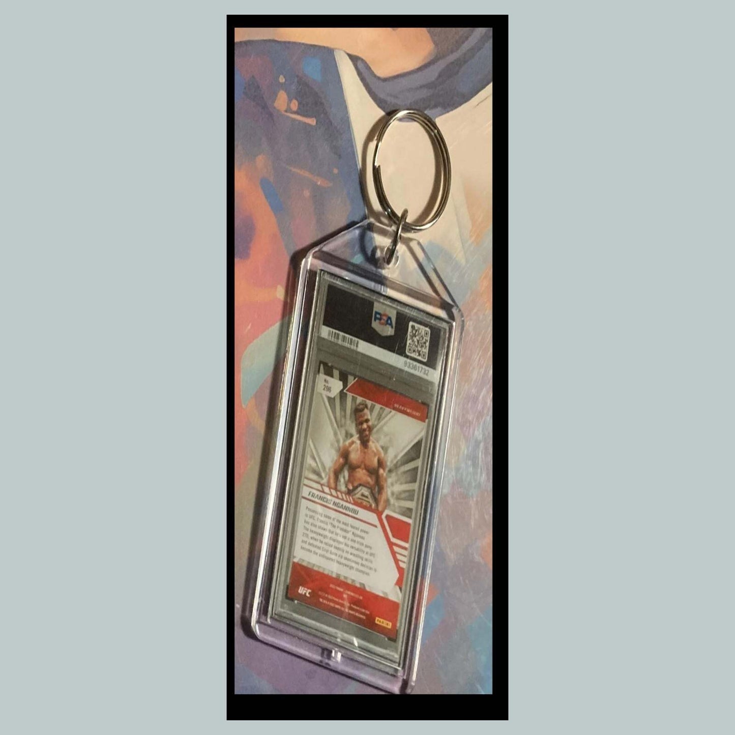 3449 Francis Ngannou 2022 Panini Chronicles Gold Custom Hand Made Keychain -Gift MSC KYC