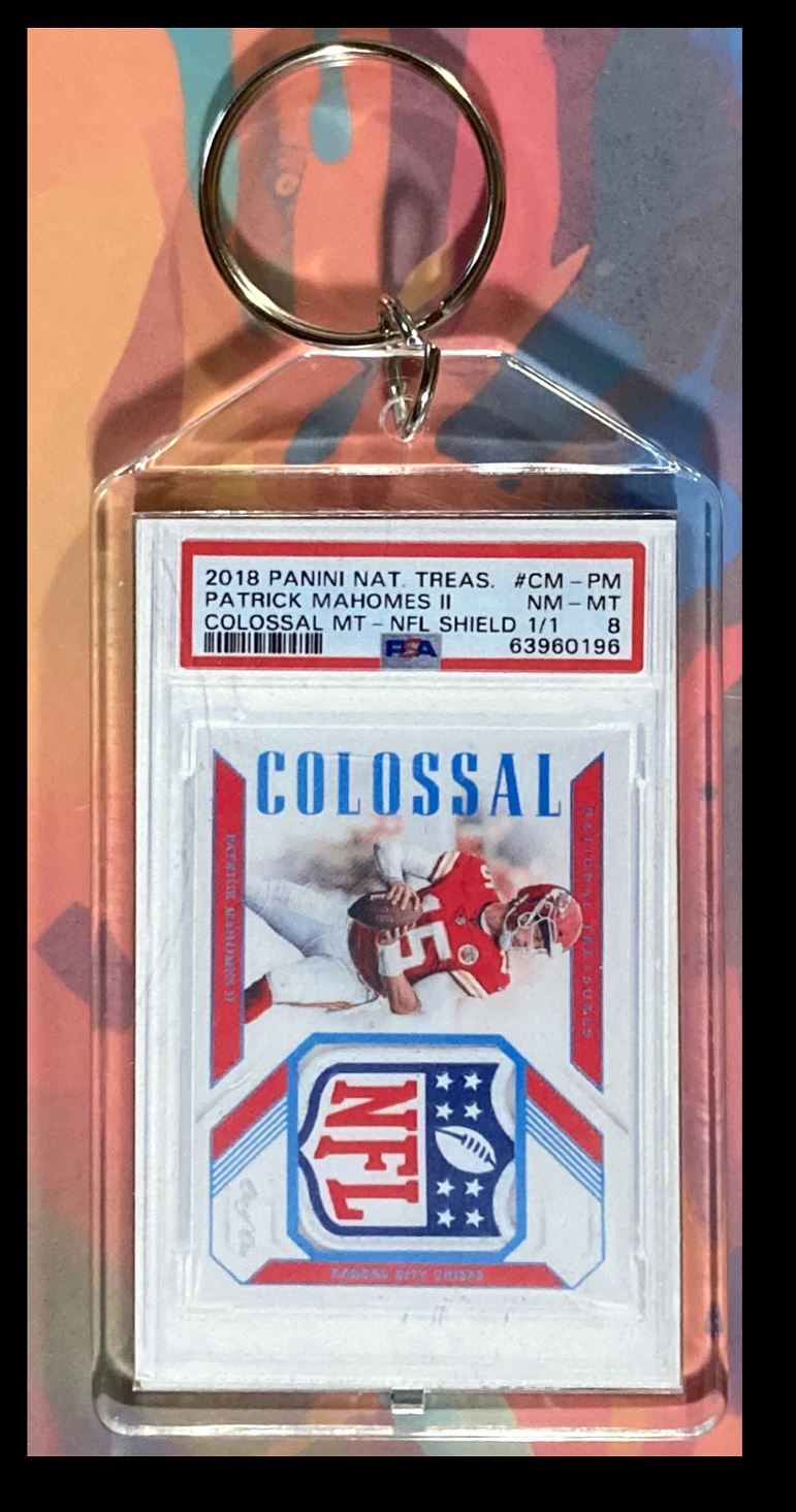 2963 Patrick Mahomes 2018 National Treasures Shield  - Custom Keychain FBL KYC
