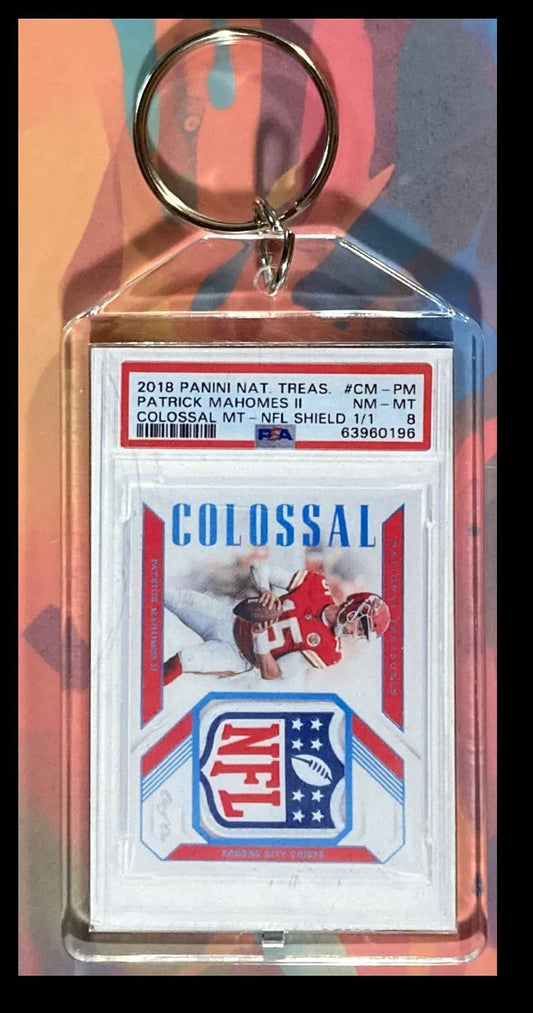 2963 Patrick Mahomes 2018 National Treasures Shield  - Custom Keychain FBL KYC
