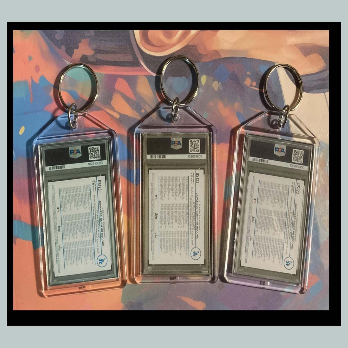 3467B Shohei Ohtani 3 Pack Bundle - 3 Different Custom Novelty Keychains - Gift BBL KYC