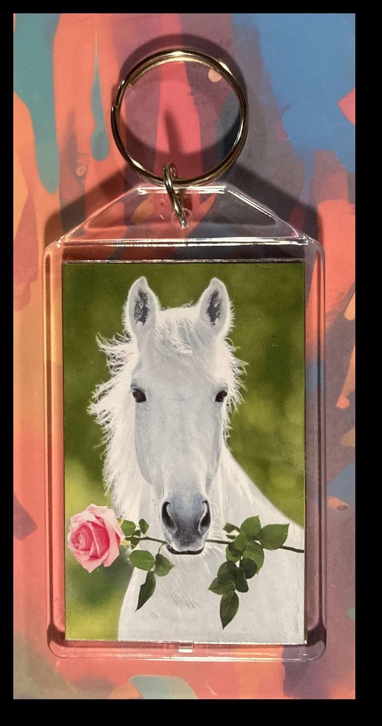 3300 Horse Flower Custom Hand Made Keychain - Makes A Great Gift KYC MSC