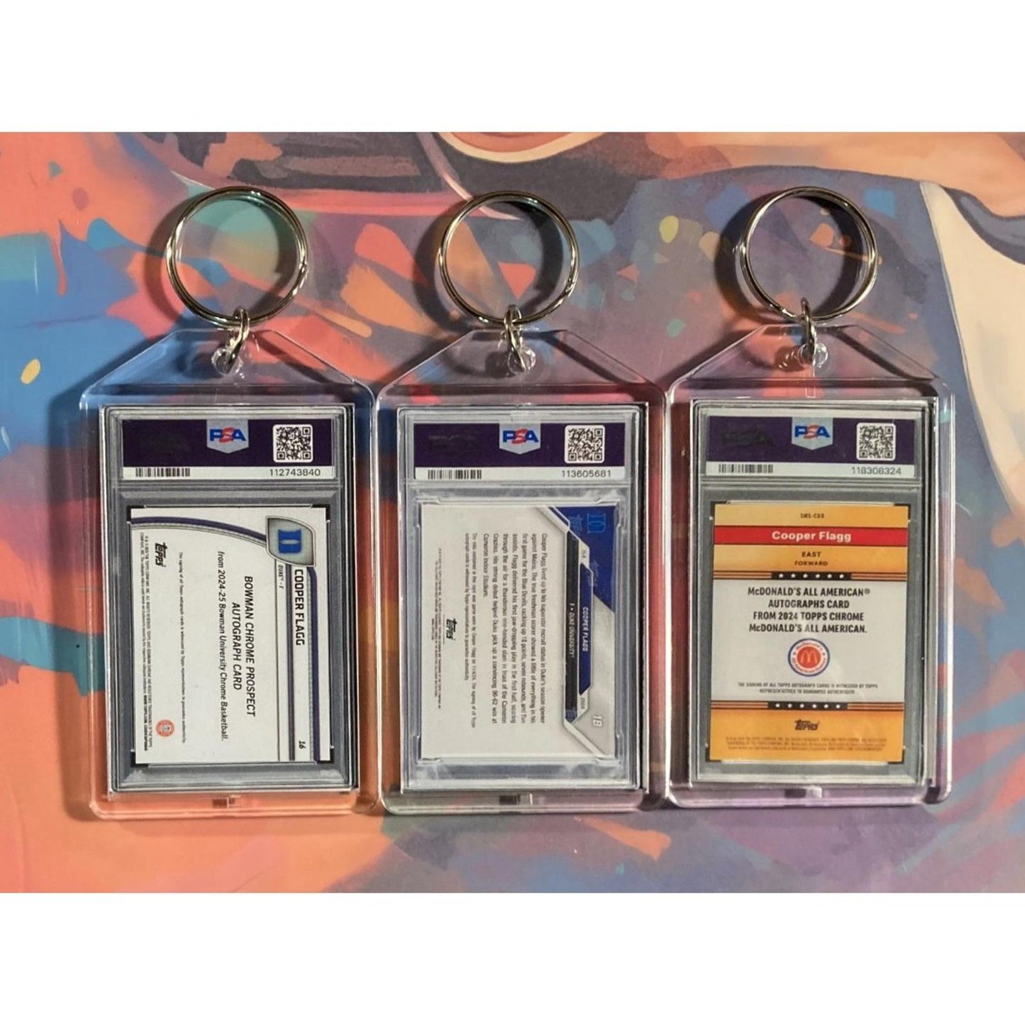 0197B Cooper Flag 3 Pack Bundle - 3 Different Custom Novelty Keychains -Gift