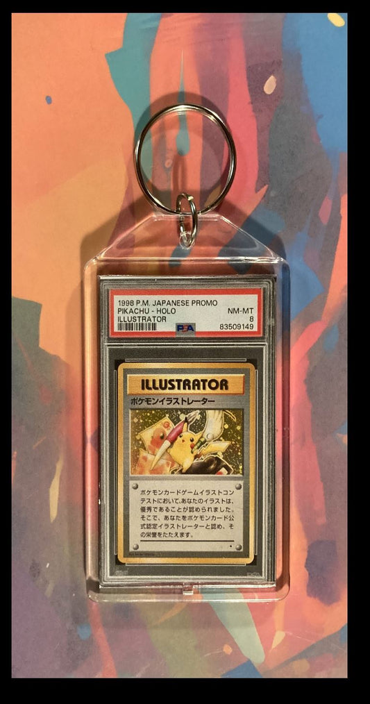 3044 Pokemon Pikachu 1998 Illustrator Japanese Promo Holo Keychain KYC MSC
