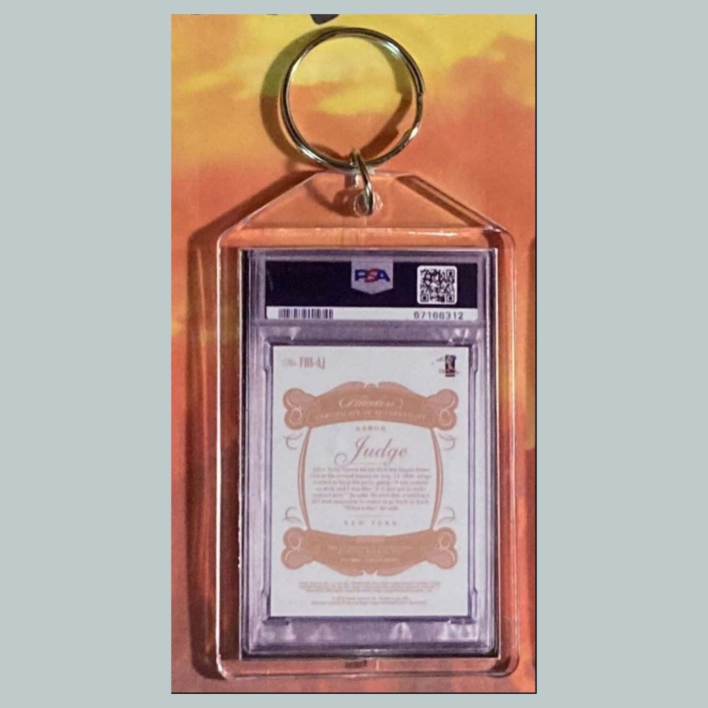 3596 Aaron Judge 2018 Panini Flawless Debut Auto Custom Made Keychain BBL KYC