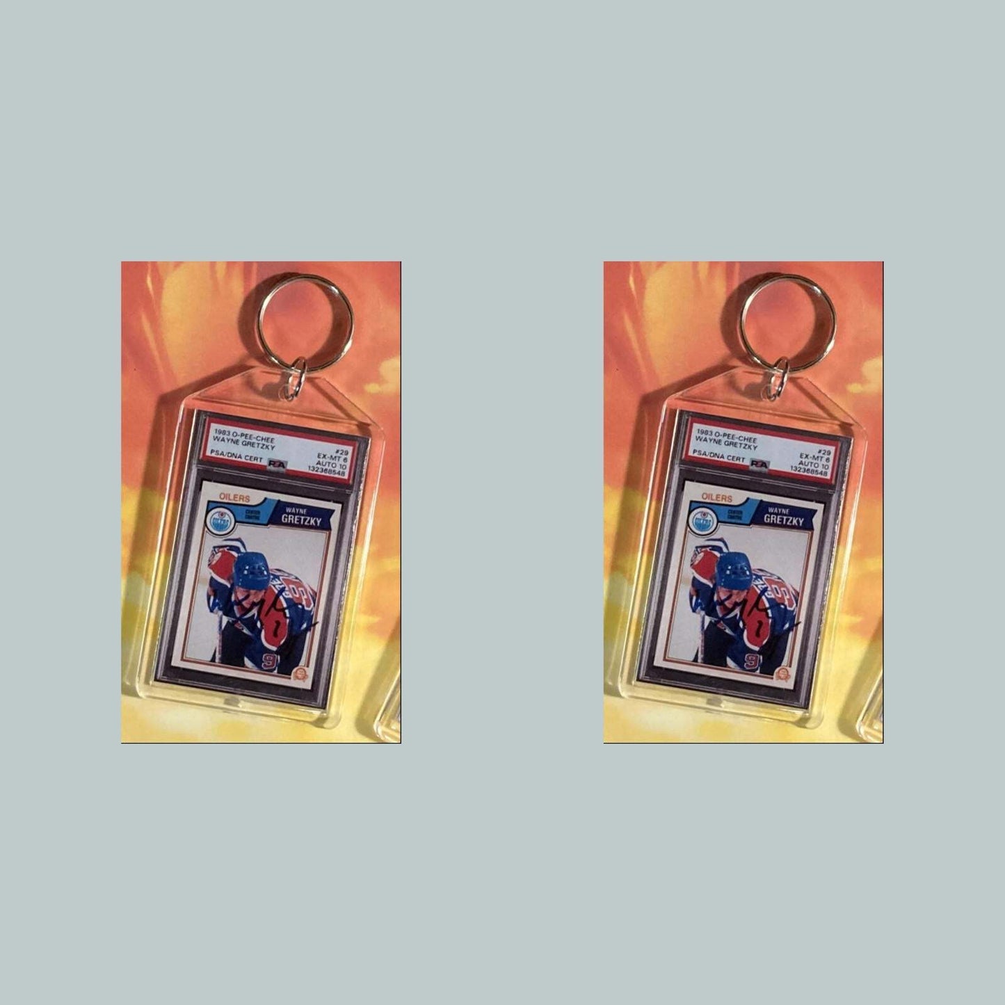 3640 Wayne Gretzky 1983 O-Pee-Chee Auto Custom Hand Made Keychain MSC KYC