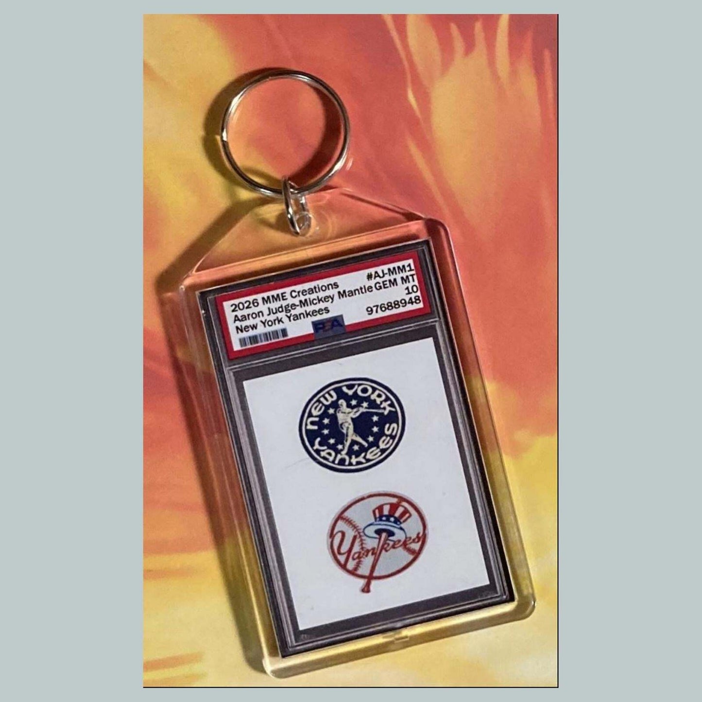3764 Aaron Judge Mickey Mantle Mockup Custom Hand Made Keychain BBL KYC
