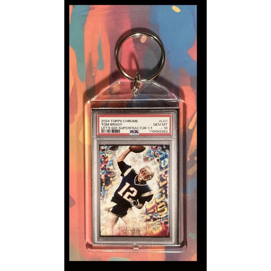 0028 Tom Brady 2024 Topps Chrome Let's Go SuperFractor Custom Made Keychain