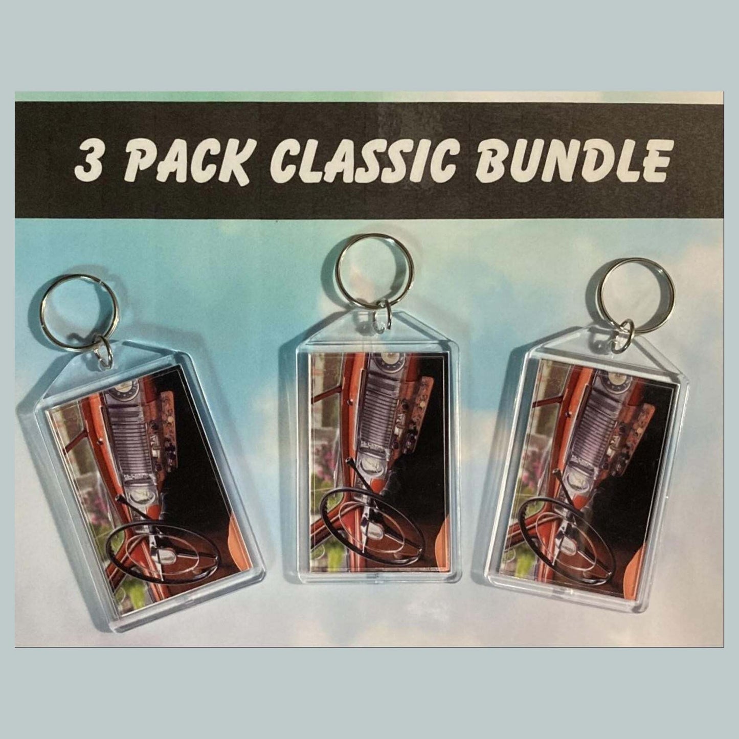 3566B Threefer Bundle 1946 Dodge D24 Club Coupe Acrylic Keychain | Vintage MSC KYC