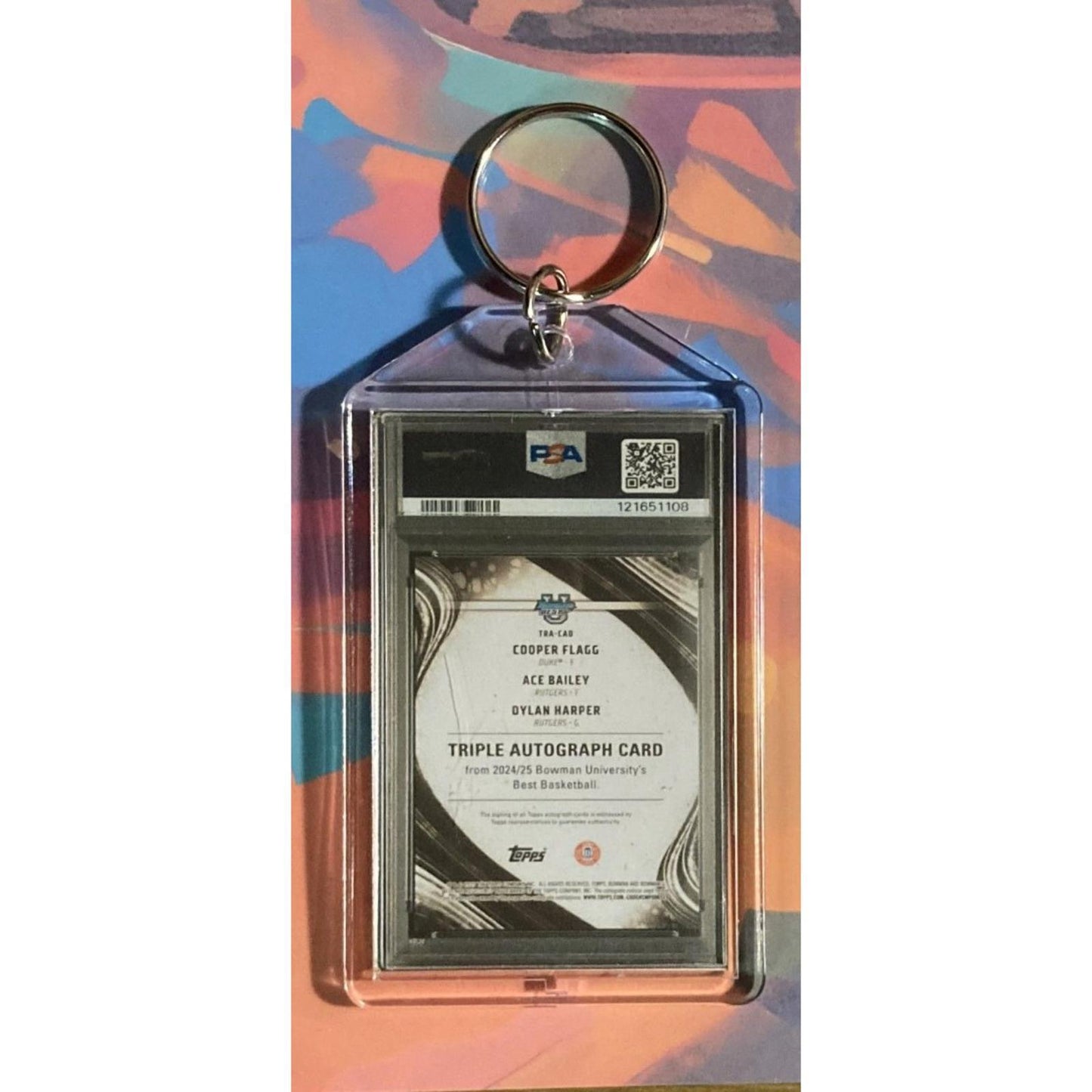 0294 Cooper Flagg/Bailey/Harper 2024 Bowman U Triple Auto Novelty Keychain