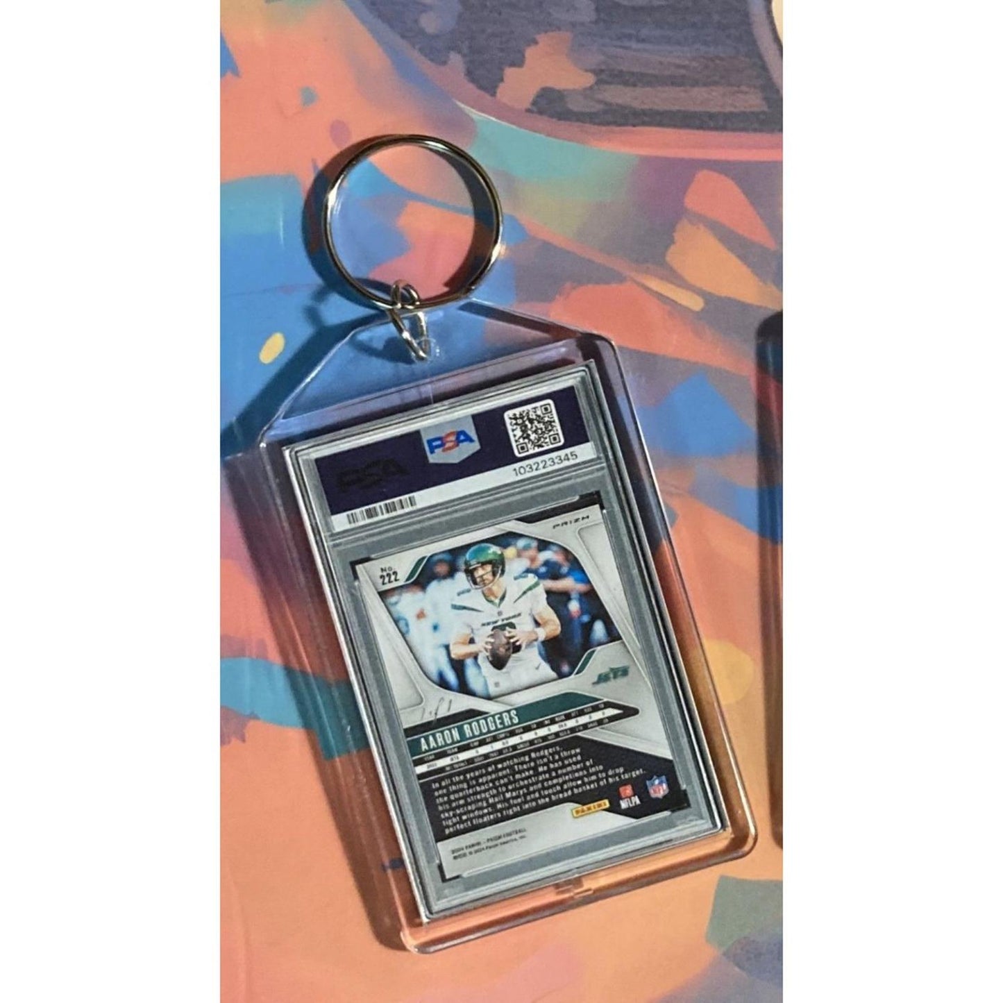 0298 Aaron Rodgers 2024 Panini Prizm Nebula Choice Custom Made Novelty Keychain