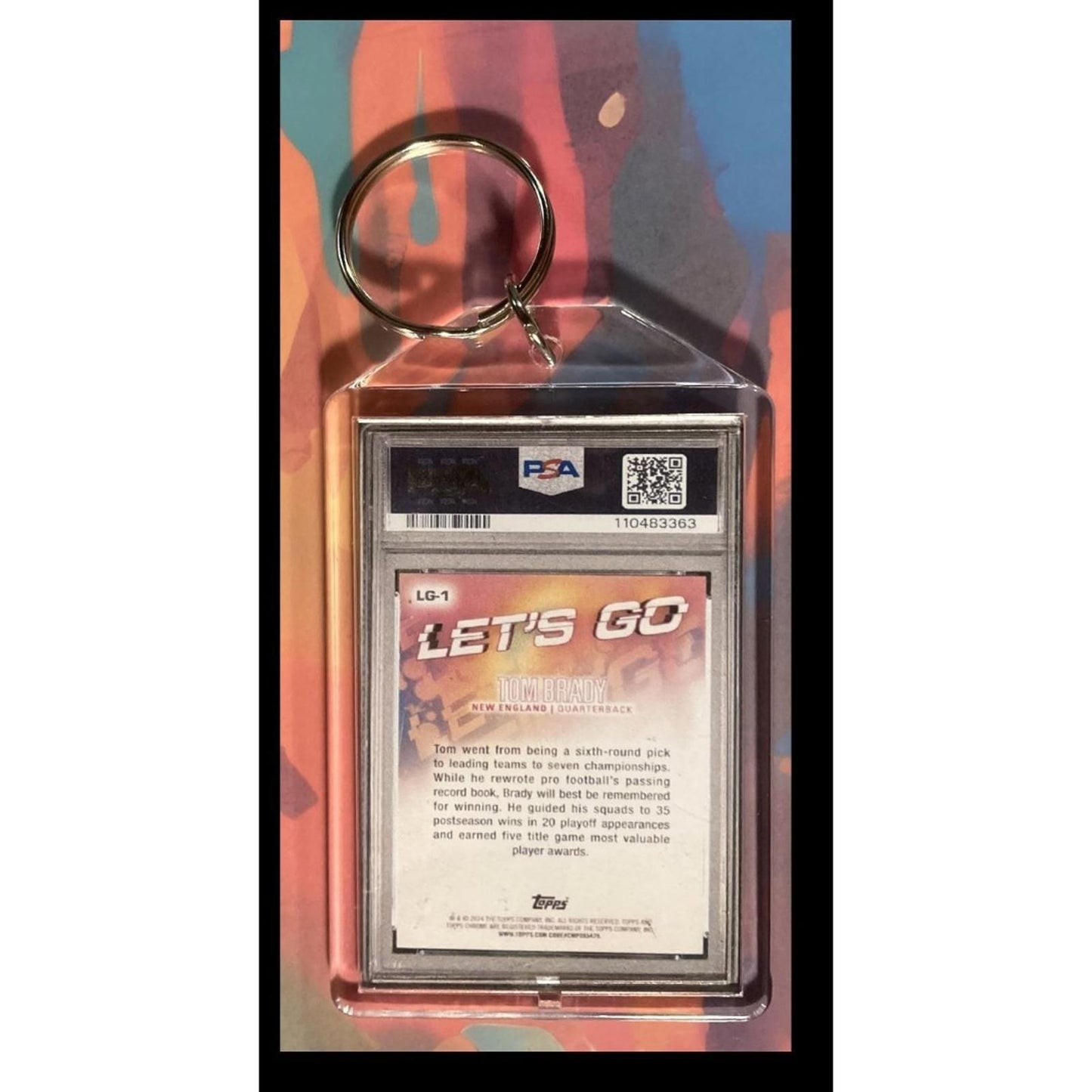 0028 Tom Brady 2024 Topps Chrome Let's Go SuperFractor Custom Made Keychain