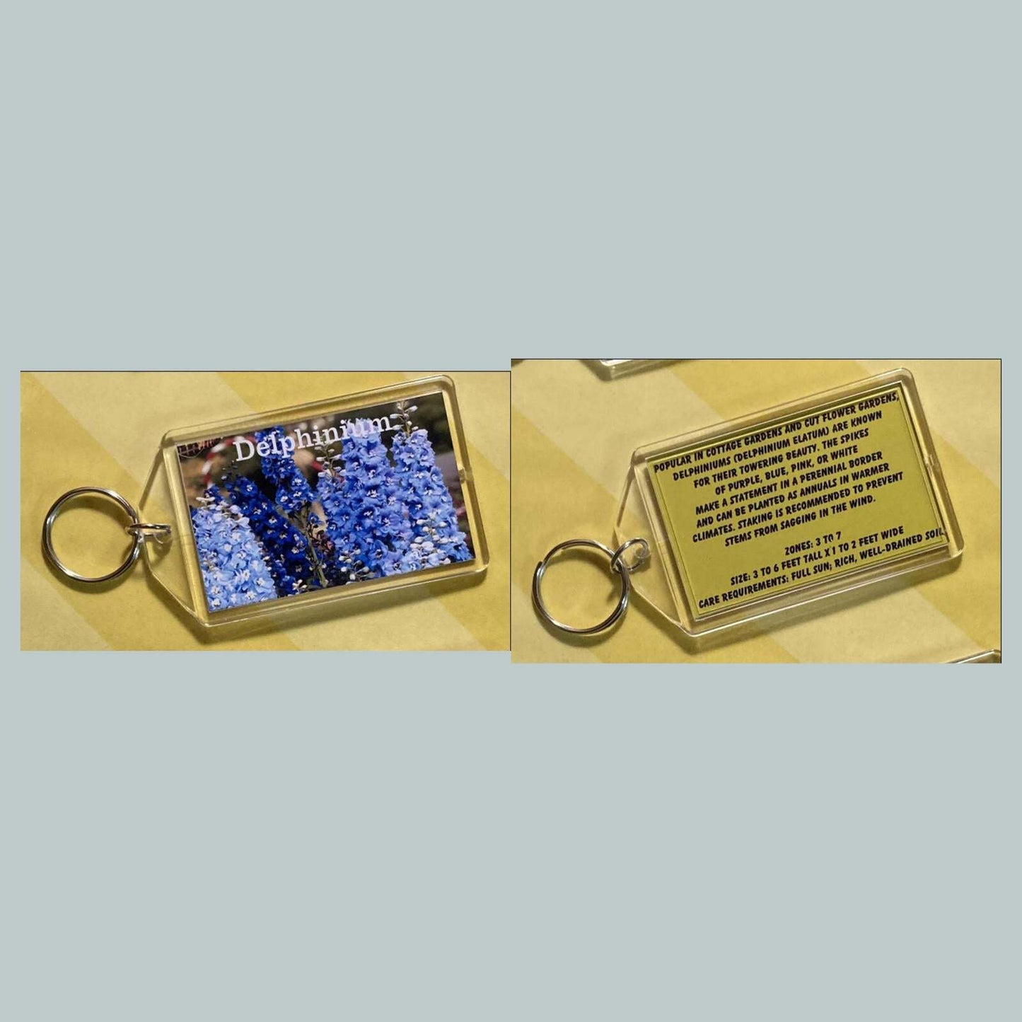 3672 Delphinium Custom Hand Made Keychain MSC KYC