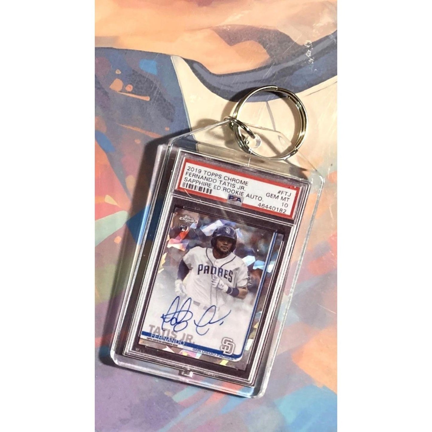 0171 Fernando Tatis Jr 2019 Topps Chrome Sapphire Rookie Auto Novelty Keychain