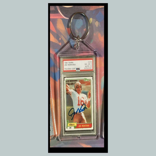 3376 Joe Montana 1981 Rookie Auto Custom Hand Made Novelty Keychain-A Great Gift FBL