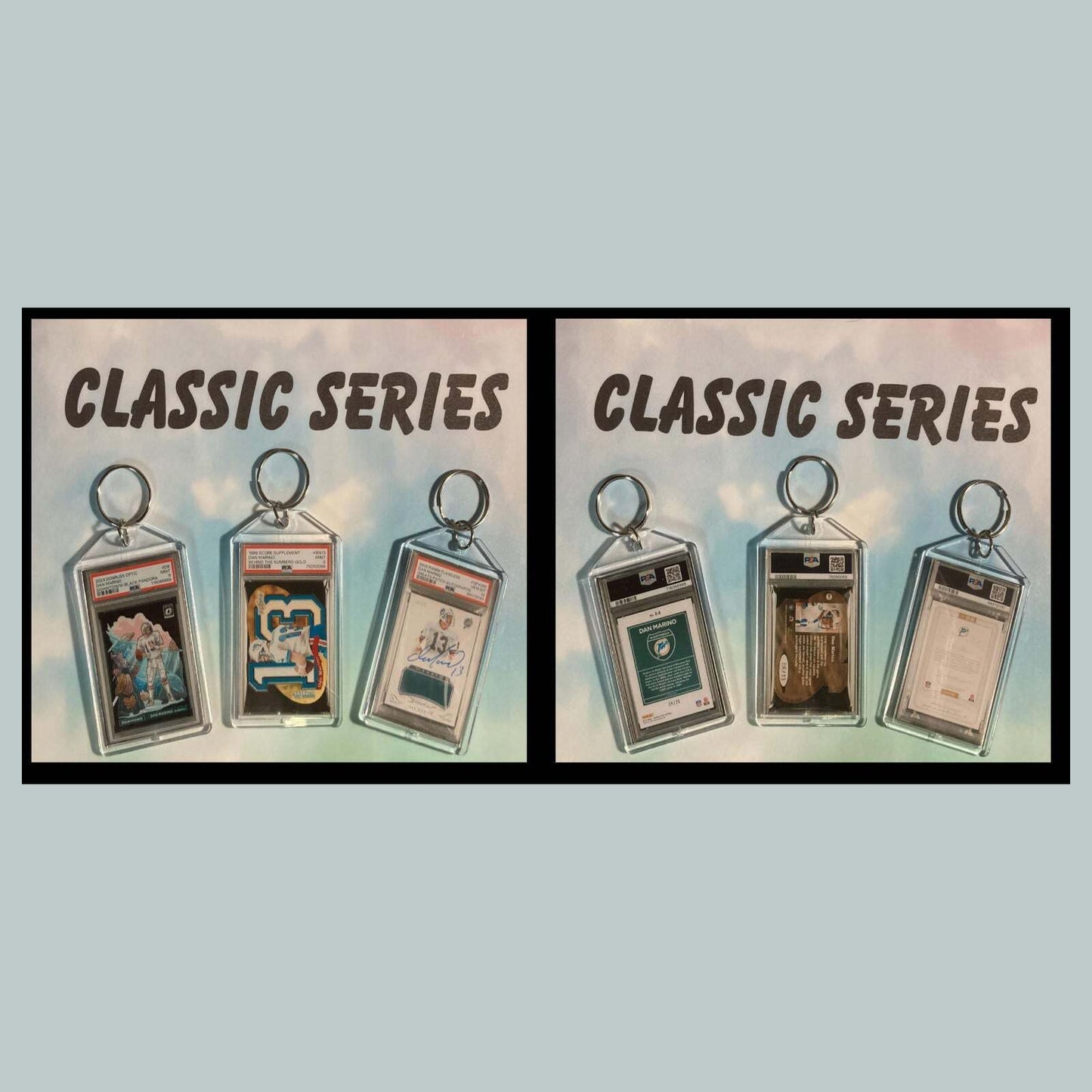 3466B Dan Marino 3 Pack Classic Bundle - 3 Different Custom Novelty Keychains FBL