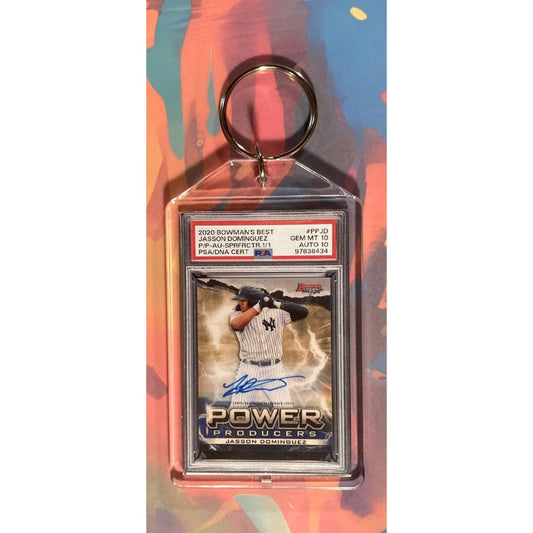 0029 Jasson Dominguez 2020 Bowman's Best Superfractor Auto Keychain