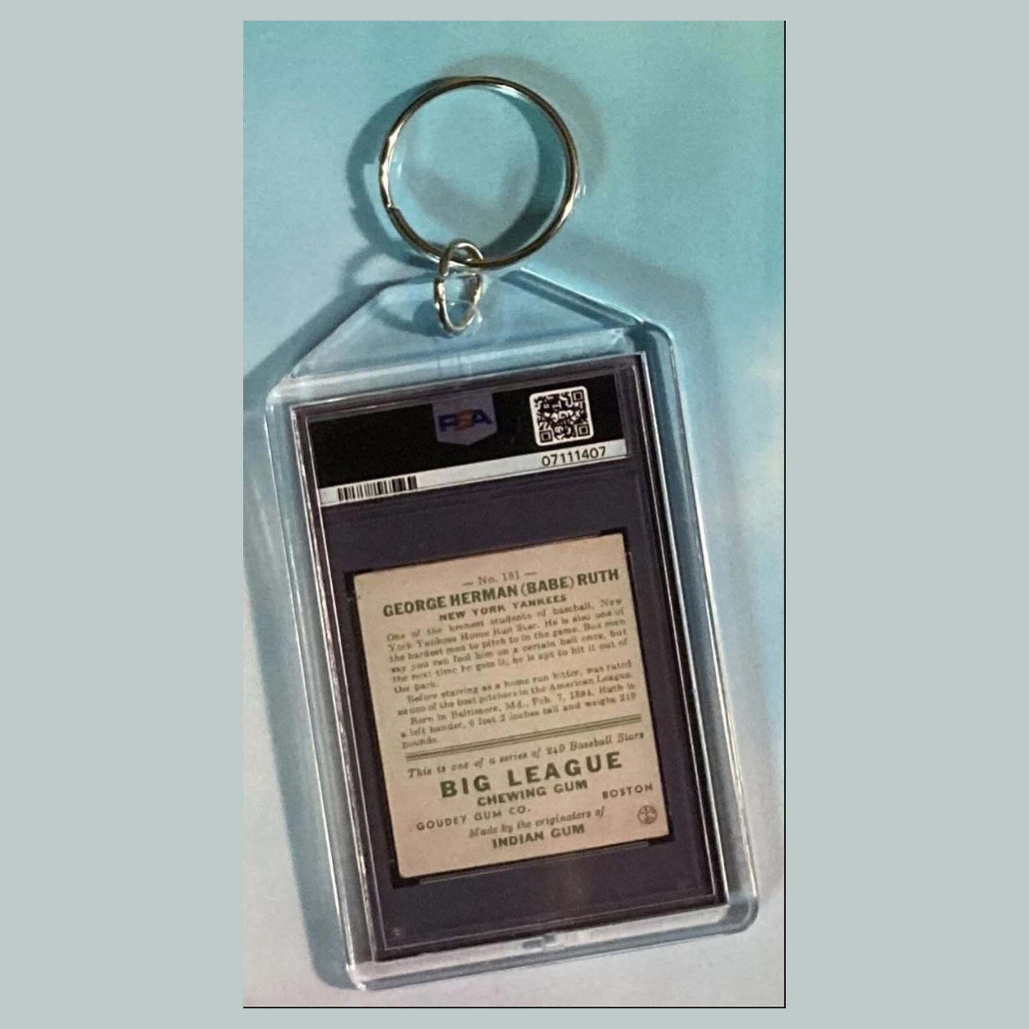 3648 Babe Ruth 1933 Goudey Custom Hand Made Keychain BBL KYC