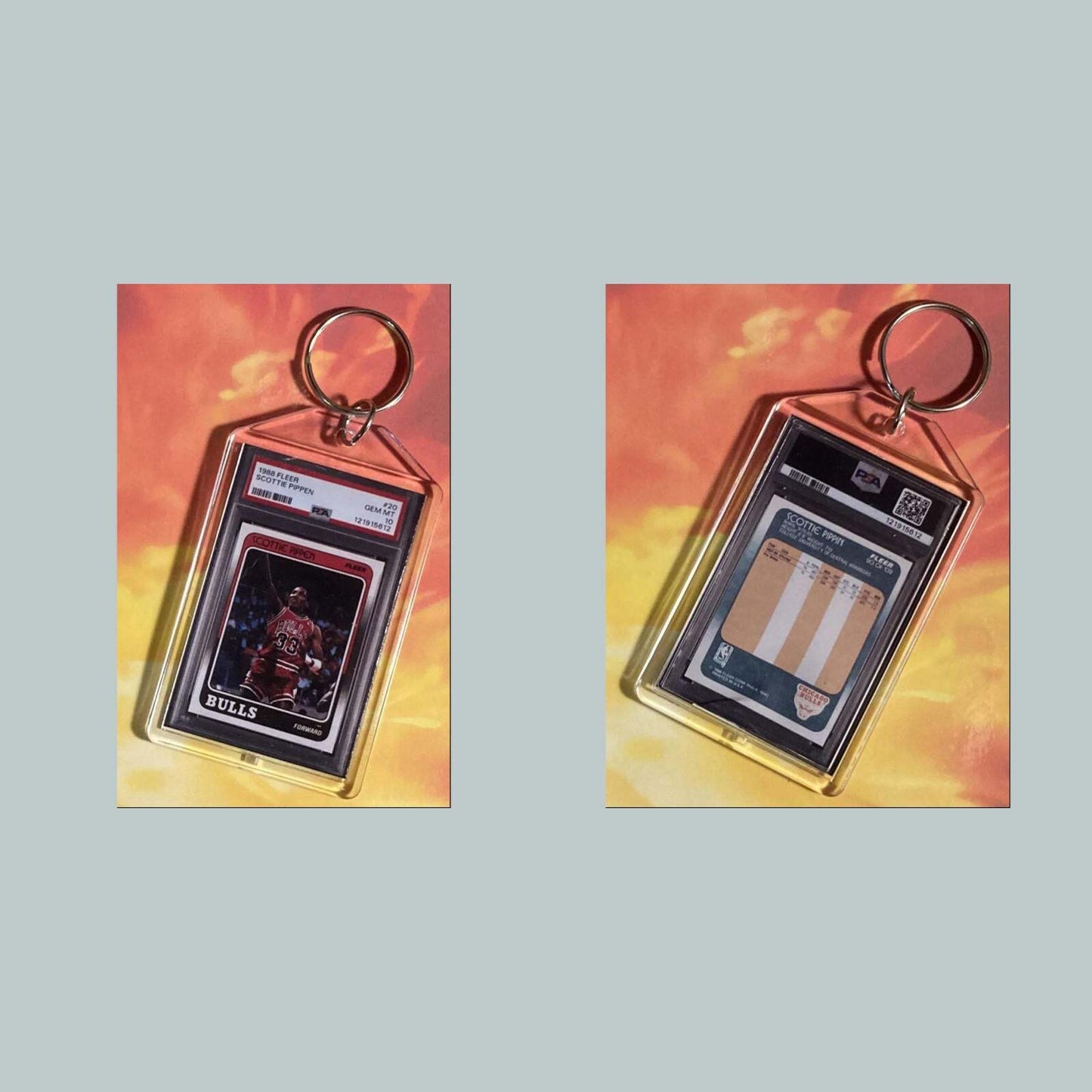 3766 Scottie Pippen 1988 Fleer Rookie Custom Hand Made Keychain BKL KYC