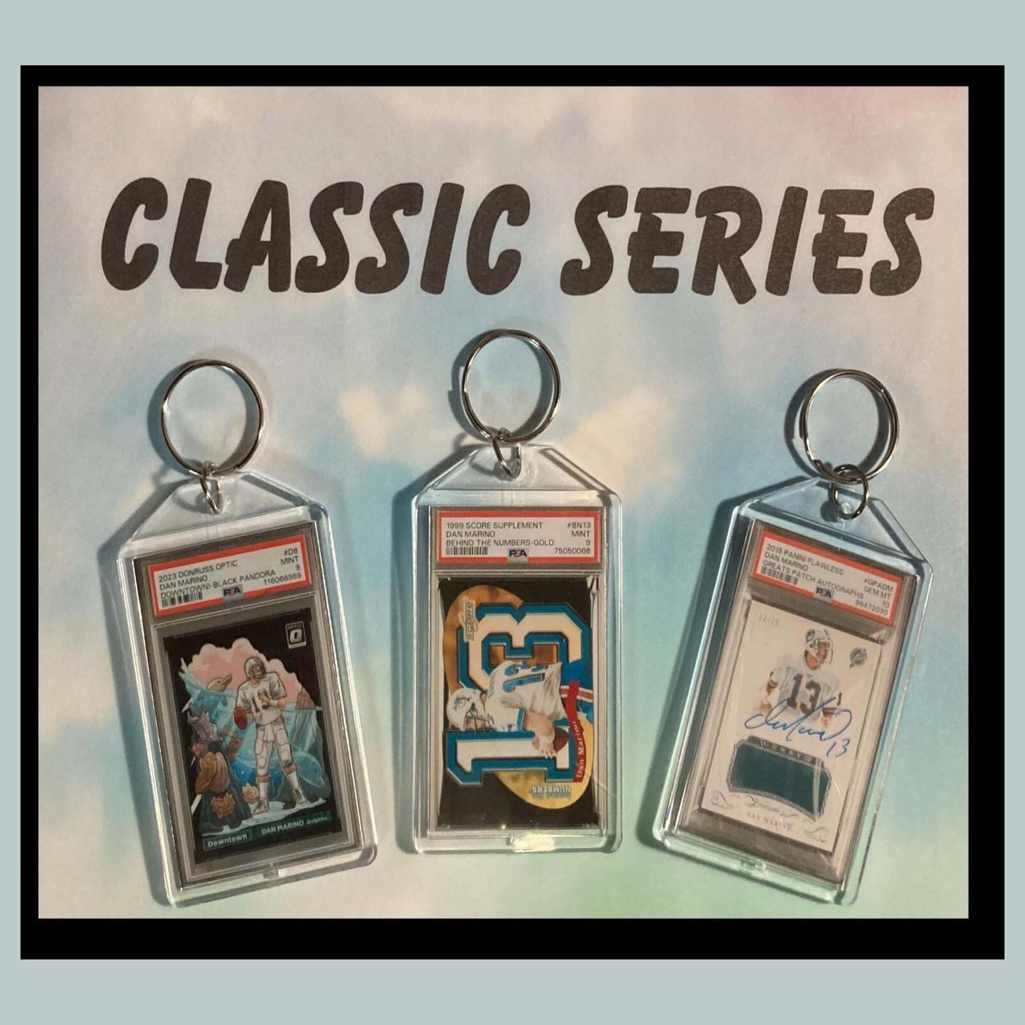 3466B Dan Marino 3 Pack Classic Bundle - 3 Different Custom Novelty Keychains FBL