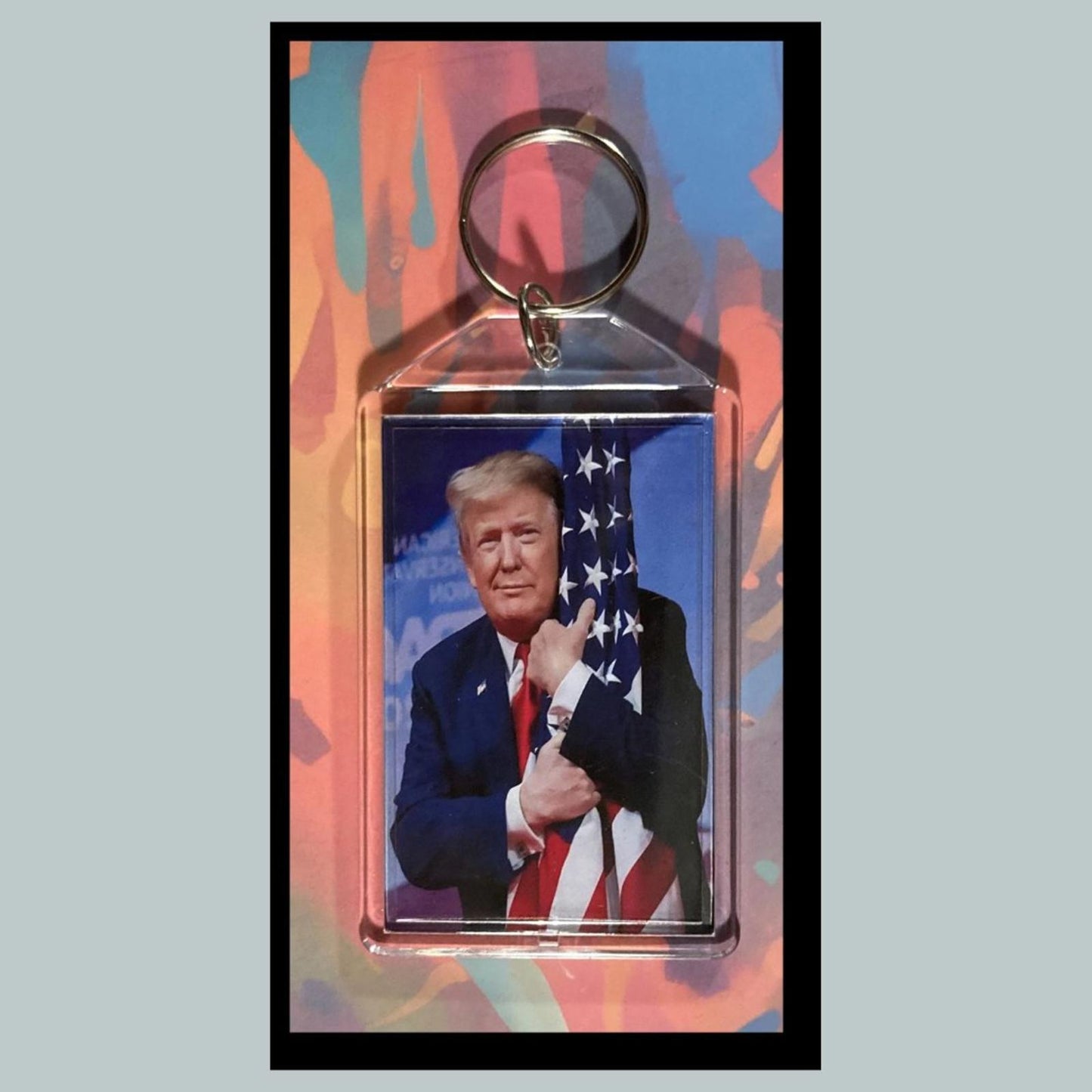 0328 Trump Flag Custom Hand Made Keychain-Makes A Great Gift0