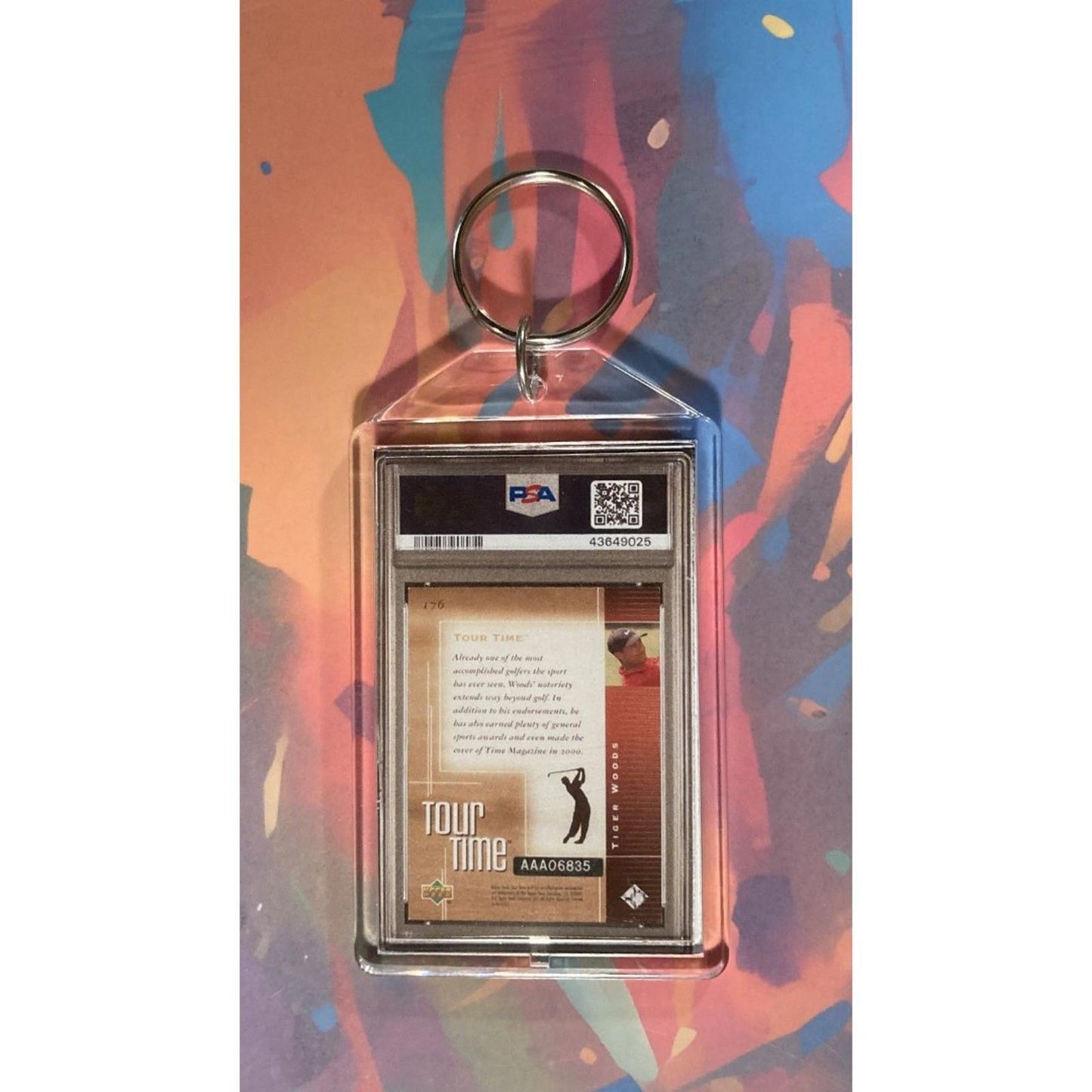 0083 Tiger Woods 2002 UD Buyback Auto Keychain Custom Made Novelty Keychain