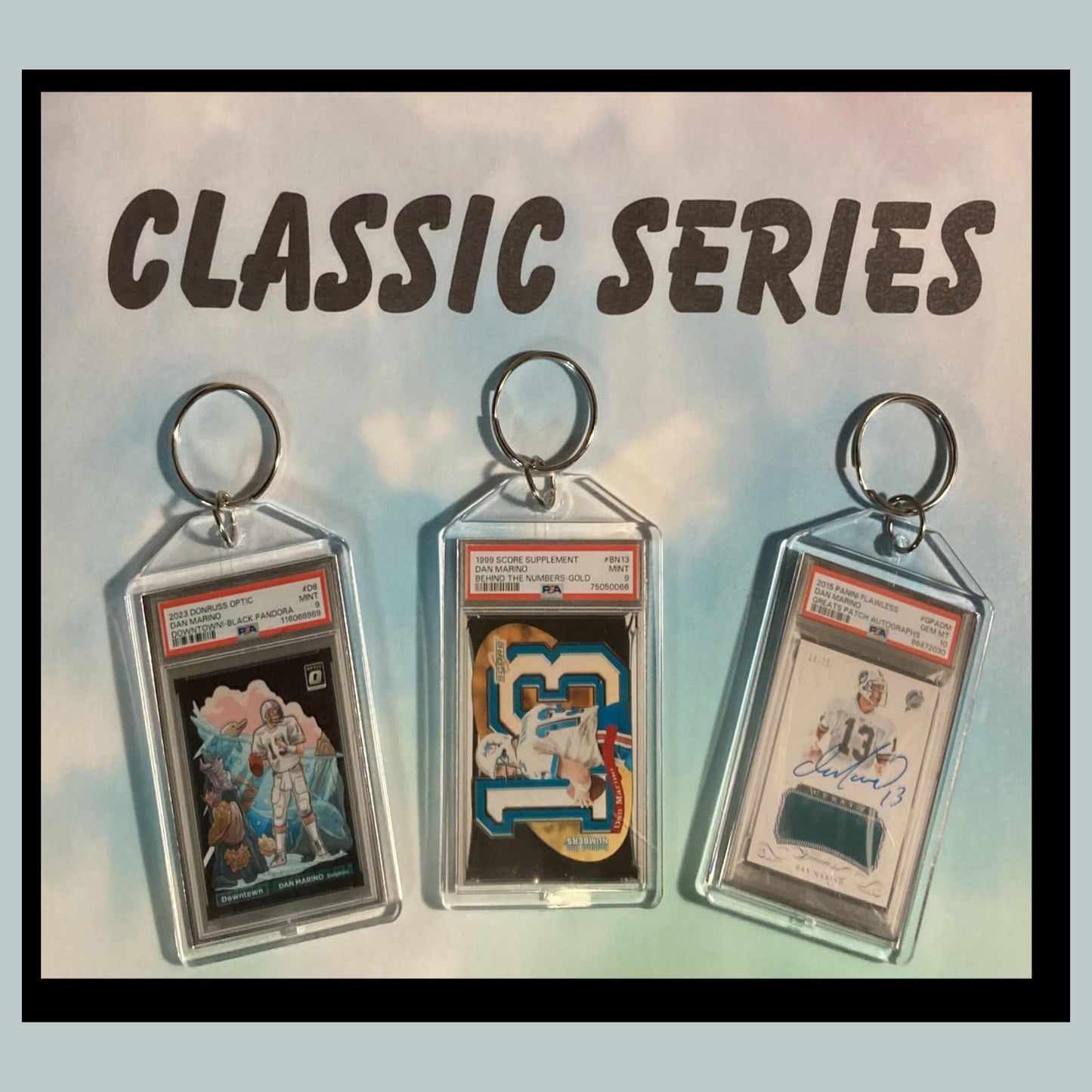 0509B Dan Marino 3 Pack Classic Bundle - 3 Different Custom Novelty Keychains