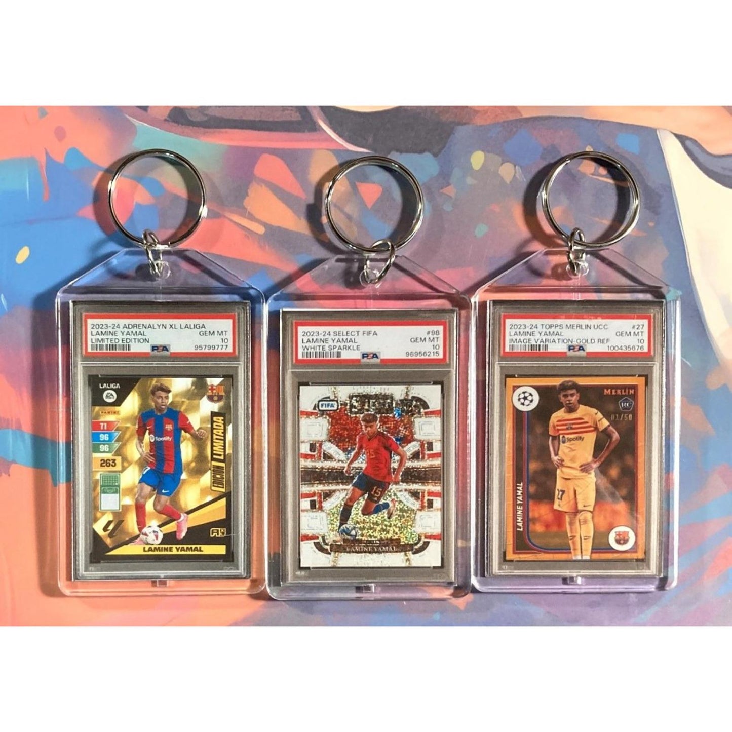 0198B Lamine Yamal 3 Pack Bundle - 3 Different Custom Novelty Keychains -Gift