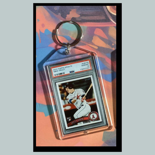 3201 Mike Trout 2011 Topps Update Rookie Custom Hand Made Novelty Keychain-Gift BBL KYC