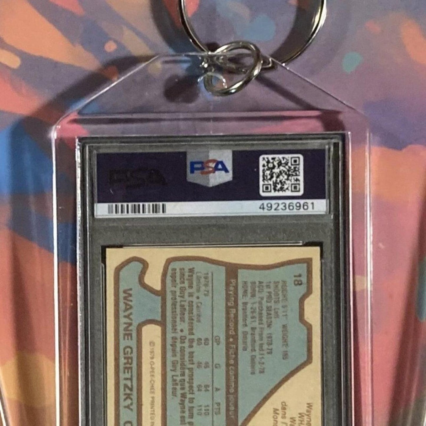 0216 Wayne Gretzky 1979 Topps O-Pee-Chee Rookie Custom Made Novelty Keychain