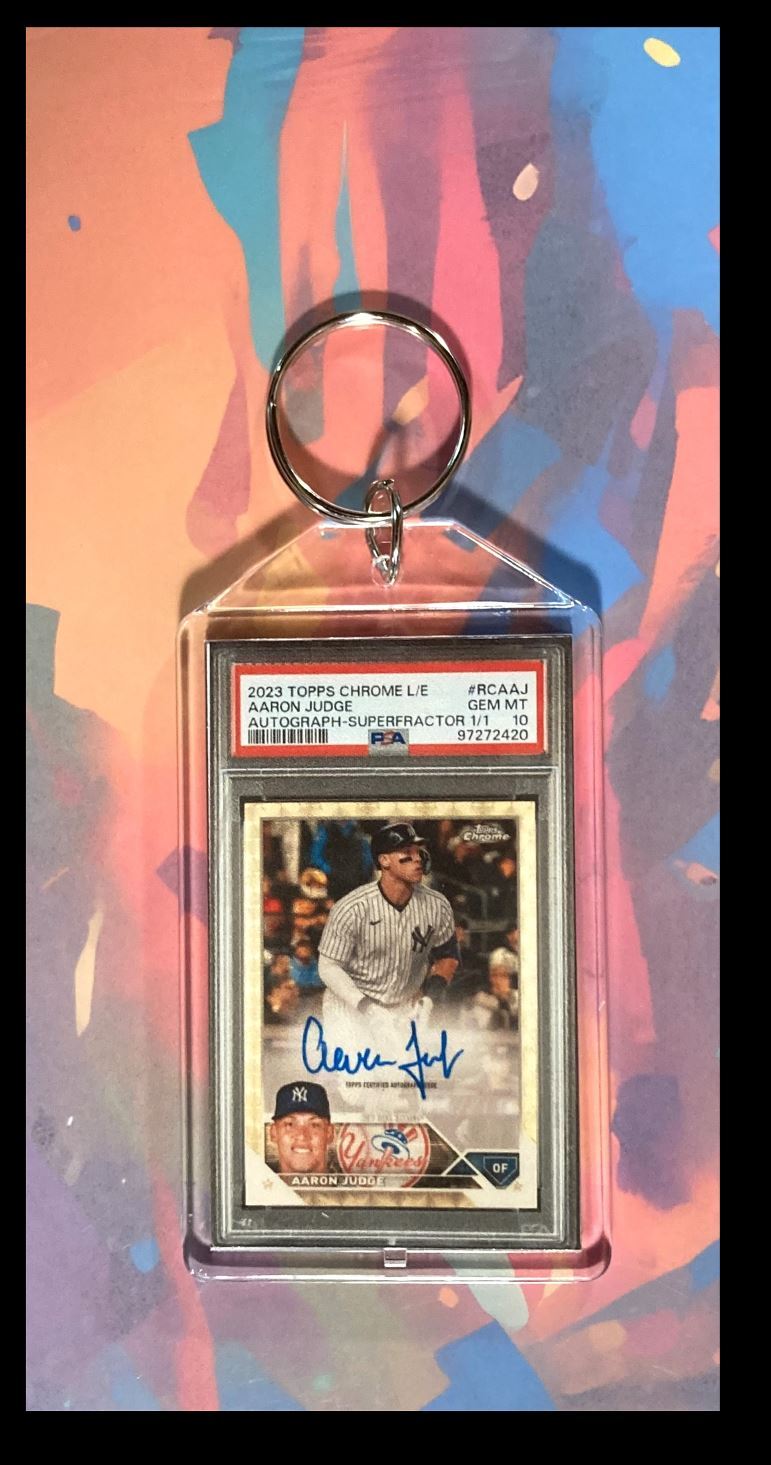 3041 Aaron Judge 2023 Topps Chrome SuperFractor Auto Custom Keychain BBL KYC