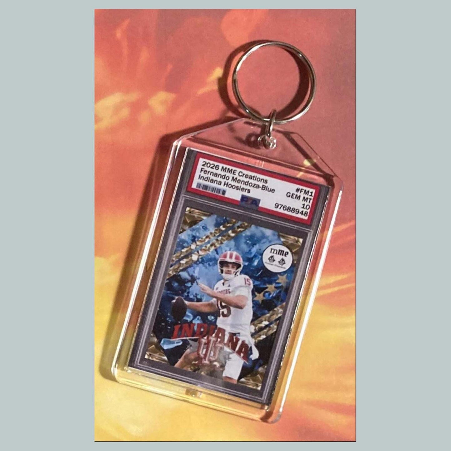 3754 Fernando Mendoza Blue Ice Custom Hand Made Keychain FBL