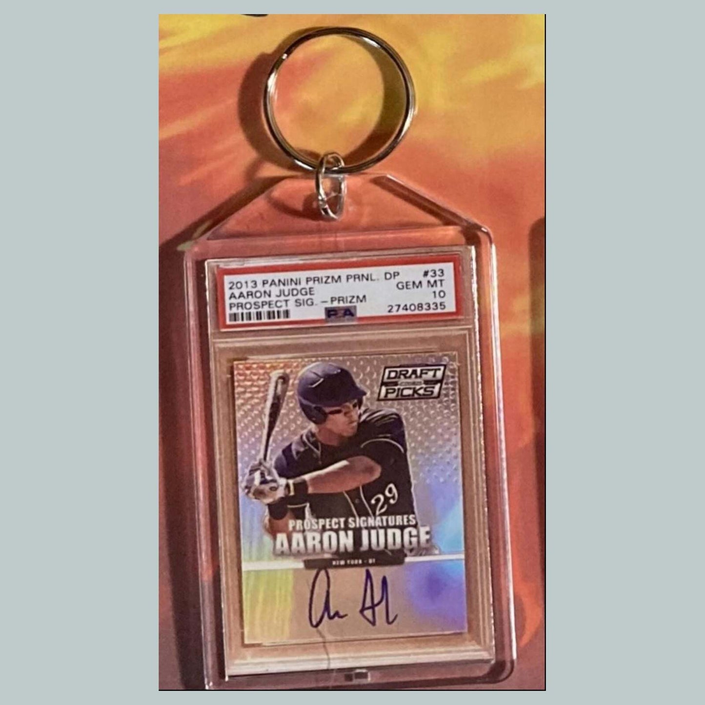3592 Aaron Judge 2013 Panini Prizm Draft Picks Auto Custom Made Keychain BBL KYC