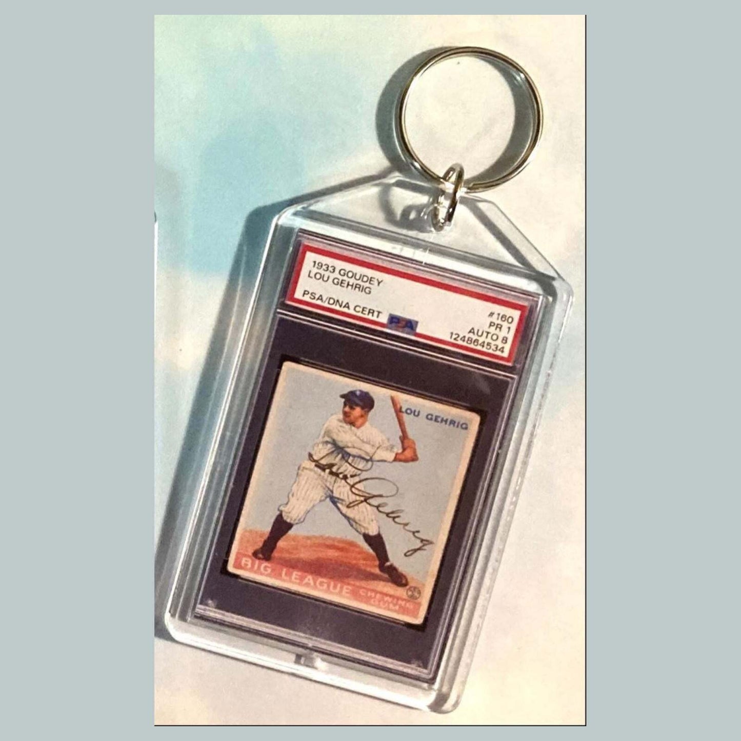 3628 Lou Gehrig 1933 Goudey Custom Hand Made Keychain BBL KYC
