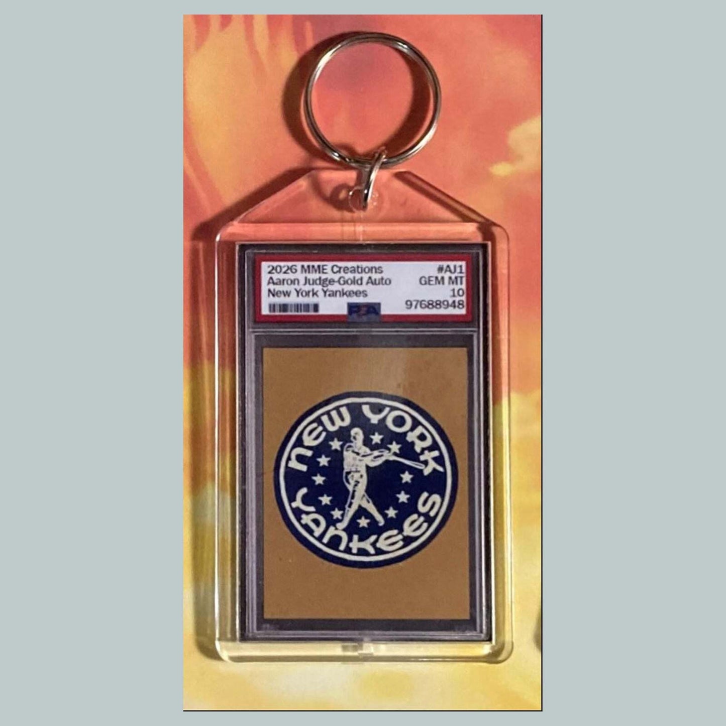 3749 Aaron Judge Gold Auto Mockup Custom Hand Made Novelty Keychain BBL KYC