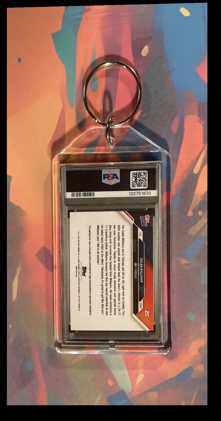 3056 Caleb Willia 2024 Topps Now Orange Auto Custom Keychain-Gift FBL