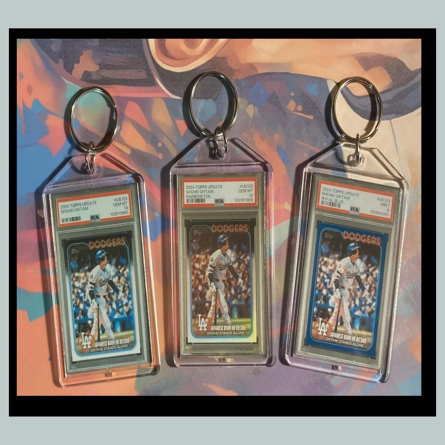 3467B Shohei Ohtani 3 Pack Bundle - 3 Different Custom Novelty Keychains - Gift BBL KYC