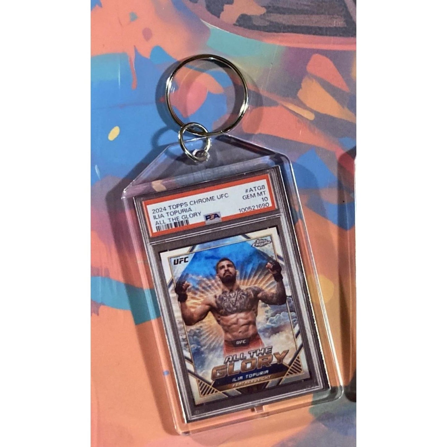 0142 Ilia Topuria 2024 Topps Chrome All The Glory Custom Made Novelty Keychain
